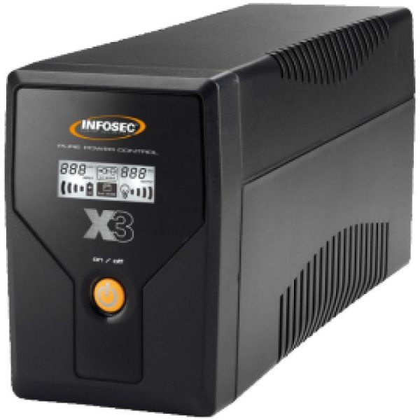 Infosec X3 EX LCD USB 1000 alimentation d'énergie non interruptible Interactivité de ligne 1 kVA 2 sortie(s) CA