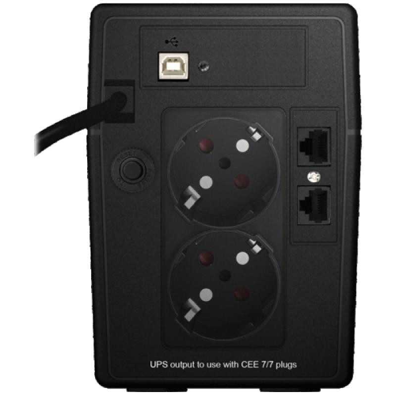 Infosec X3 EX LCD USB 650 alimentation d'énergie non interruptible Interactivité de ligne 0,65 kVA 2 sortie(s) CA