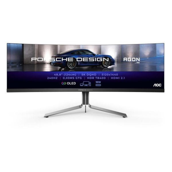 AOC Porsche PD49 LED display 124,5 cm (49") 5120 x 1440 pixels Dqhd Qdoled Noir