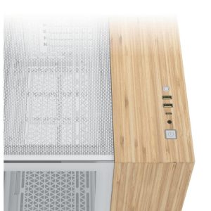 CORSAIR 2500X mATX PC Case, White/Bamboo