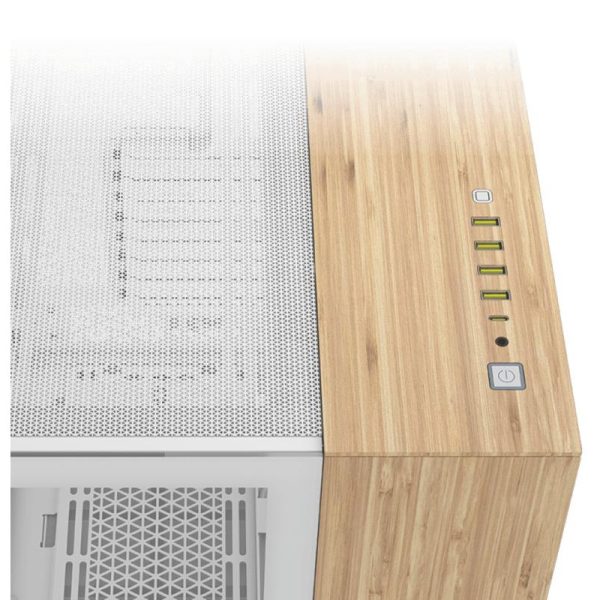 Corsair 6500X Mid-Tower PC Case, White/Bamboo