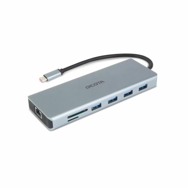 Dicota D32065 hub & concentrateur USB 3.2 Gen 1 (3.1 Gen 1) Type-C Argent