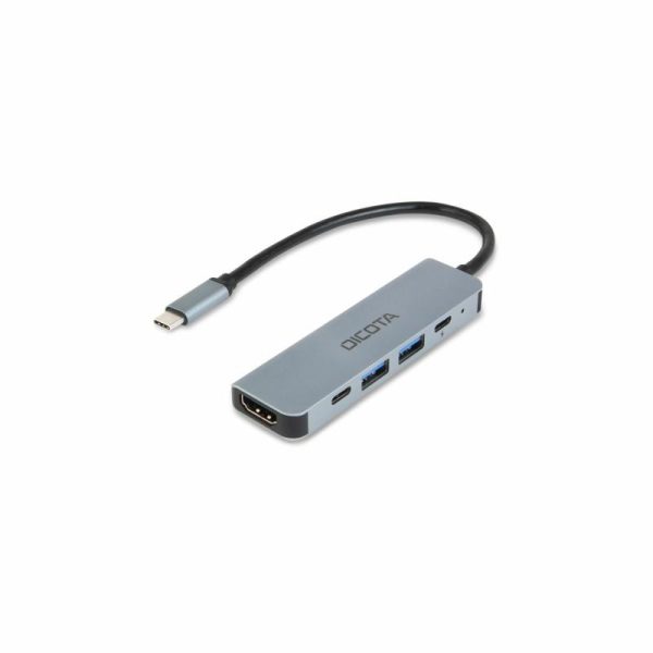 Dicota D32060 hub & concentrateur USB Type-C Argent
