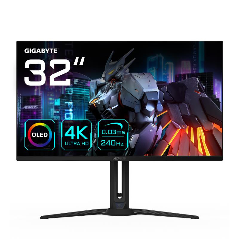 Gigabyte Écran de jeu Aorus FO32U2 OLED de 32” - 3840 x 2160 (UHD), 240Hz, 0,03ms, KVM, 250 cd/m², FreeSync Premium Pro, DisplayHDR True Black 400, HDMI 2.1