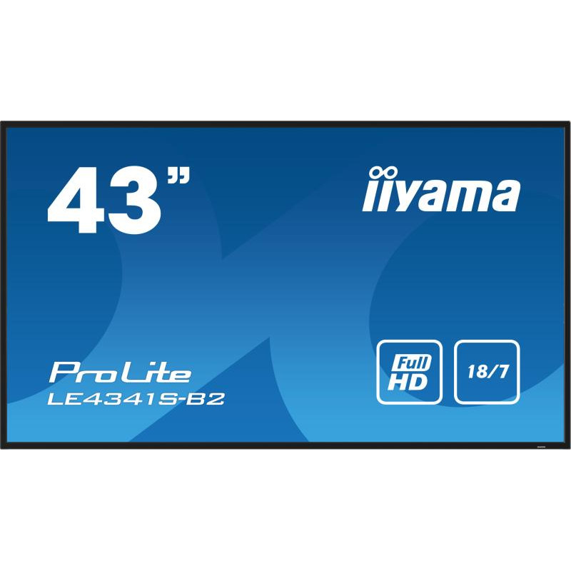 iiyama Prolite LE4341S-B2 Écran plat de signalisation numérique 108 cm (42.5") LCD 350 cd/m² Full HD Noir 18/7
