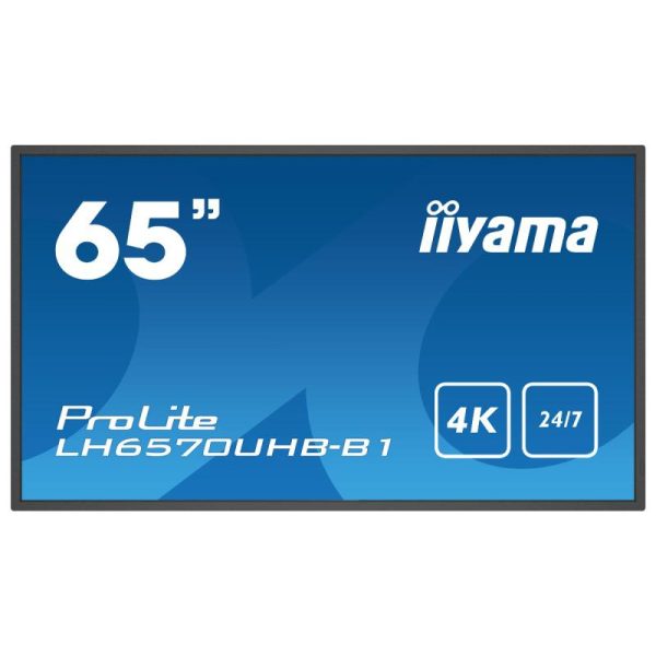 iiyama LH6570UHB-B1 affichage de messages Écran plat de signalisation numérique 163,8 cm (64.5") VA 700 cd/m² 4K Ultra HD Noir Intégré dans le processeur Android 9.0 24/7
