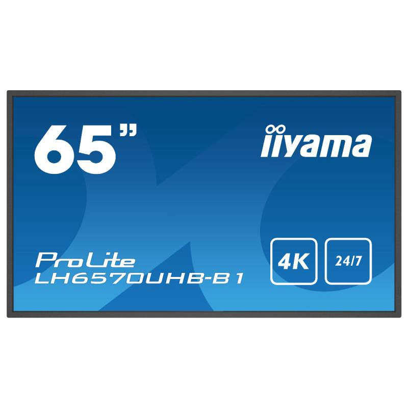 iiyama LH6570UHB-B1 affichage de messages Écran plat de signalisation numérique 163,8 cm (64.5") VA 700 cd/m² 4K Ultra HD Noir Intégré dans le processeur Android 9.0 24/7