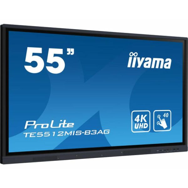 iiyama TE5512MIS-B3AG affichage de messages En forme de kiosk 139,7 cm (55") LCD Wifi 400 cd/m² 4K Ultra HD Noir Écran tactile Intégré dans le processeur Android 11 18/7