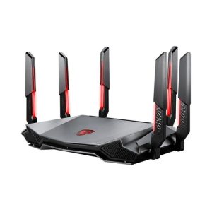 MSI RADIX AXE6600 WIFI 6E TRI-BAND routeur sans fil Gigabit Ethernet Bi-bande (2,4 GHz / 5 GHz) Noir, Rouge