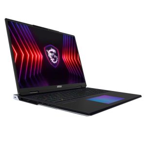 MSI Titan 18 HX A14VHG-008FR Intel® Core™ i9 i9-14900HX Ordinateur portable 45,7 cm (18") UHD+ 64 Go DDR5-SDRAM 2 To SSD NVIDIA GeForce RTX 4080 Wi-Fi 7 (802.11be) Windows 11 Pro Noir
