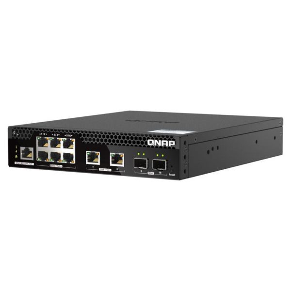 QNAP QSW-M2106PR-2S2T commutateur réseau Géré L2 10G Ethernet (100/1000/10000) Connexion Ethernet, supportant l'alimentation via ce port (PoE) 1U Noir