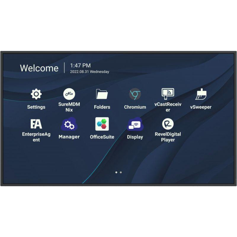 ViewSonic CDE4330 affichage de messages 109,2 cm (43") Wifi 450 cd/m² 4K Ultra HD Noir Intégré dans le processeur Android 11