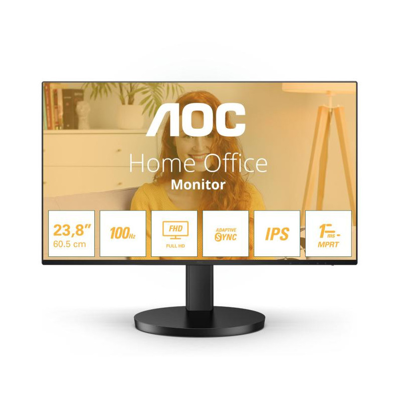 AOC 24B3HA2 écran plat de PC 60,5 cm (23.8") 1920 x 1080 pixels Full HD LED Noir