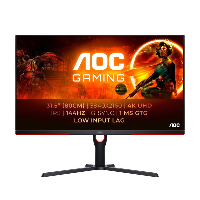 AOC G3 U32G3X/BK LED display 80 cm (31.5") 3840 x 2160 pixels 4K Ultra HD Noir, Rouge