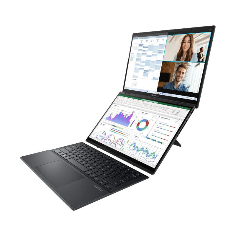 ASUS Zenbook Duo UX8406MA-QL357X Intel Core Ultra 7 155H Ordinateur portable 35,6 cm (14") Écran tactile WUXGA 32 Go LPDDR5x-SDRAM 1 To SSD Wi-Fi 6E (802.11ax) Windows 11 Pro Gris