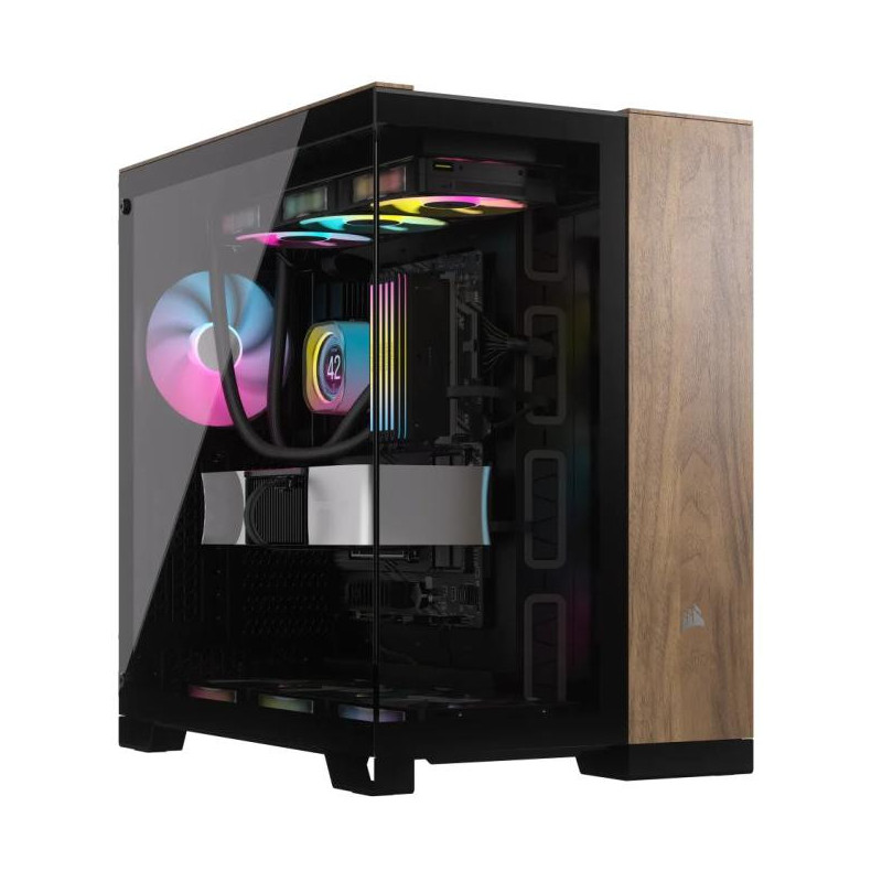 CORSAIR 6500X Mid-Tower PC Case, Black/Walnut