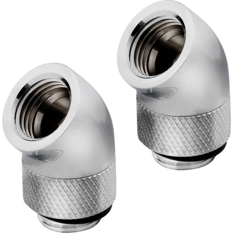 CORSAIR Hydro X Series XF Embout 45° rotatif - Chrome (x 2)