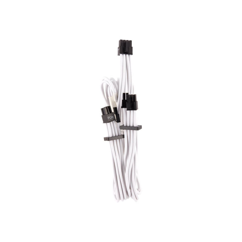 CORSAIR Premium m Sleeved Split PCIe T4 2C Blanc