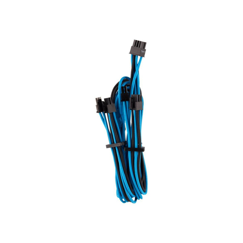 CORSAIR Premium m Sleeved Split PCIe T4 Bleu/Noir