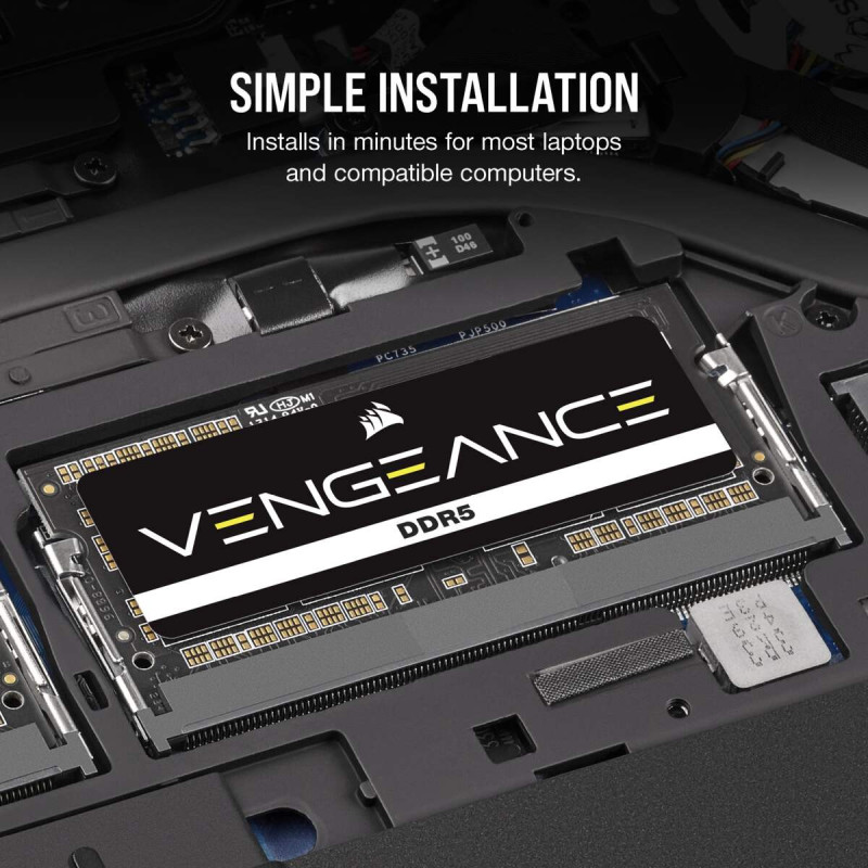 Corsair Vengeance SODIMM DDR5 16 GO (1X 16GO) 4800 MHZ Noir