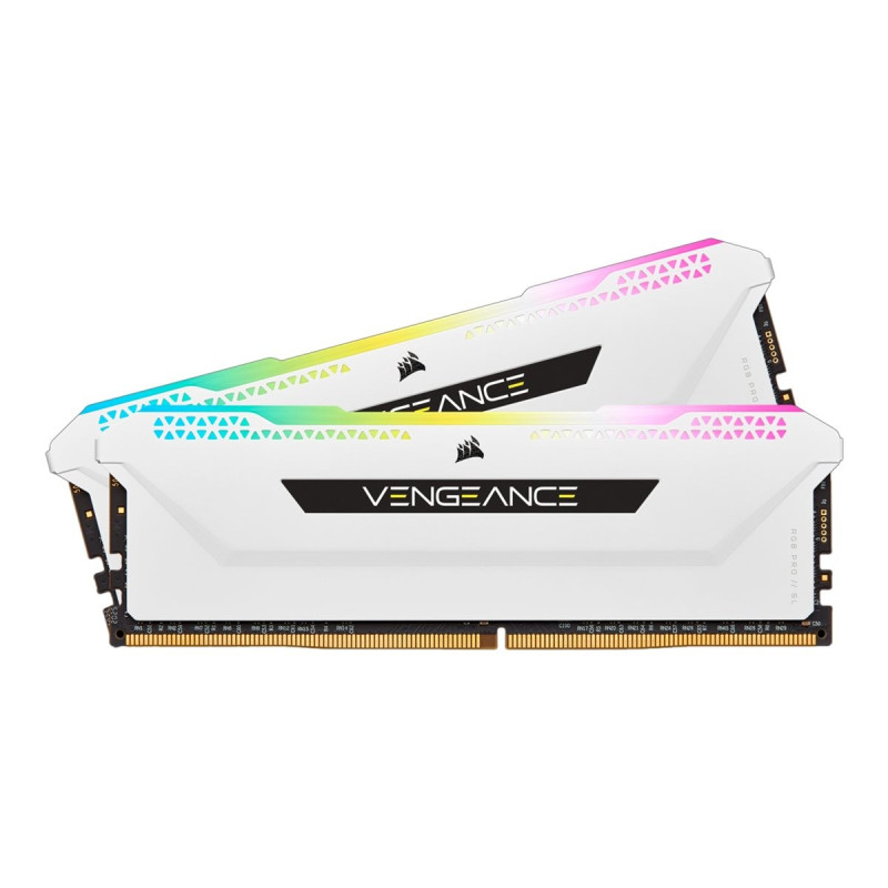CORSAIR VENGEANCE RGB PRO D4 3600 32G (2x16G) CMH32GX4M2D3600C18W BLANC