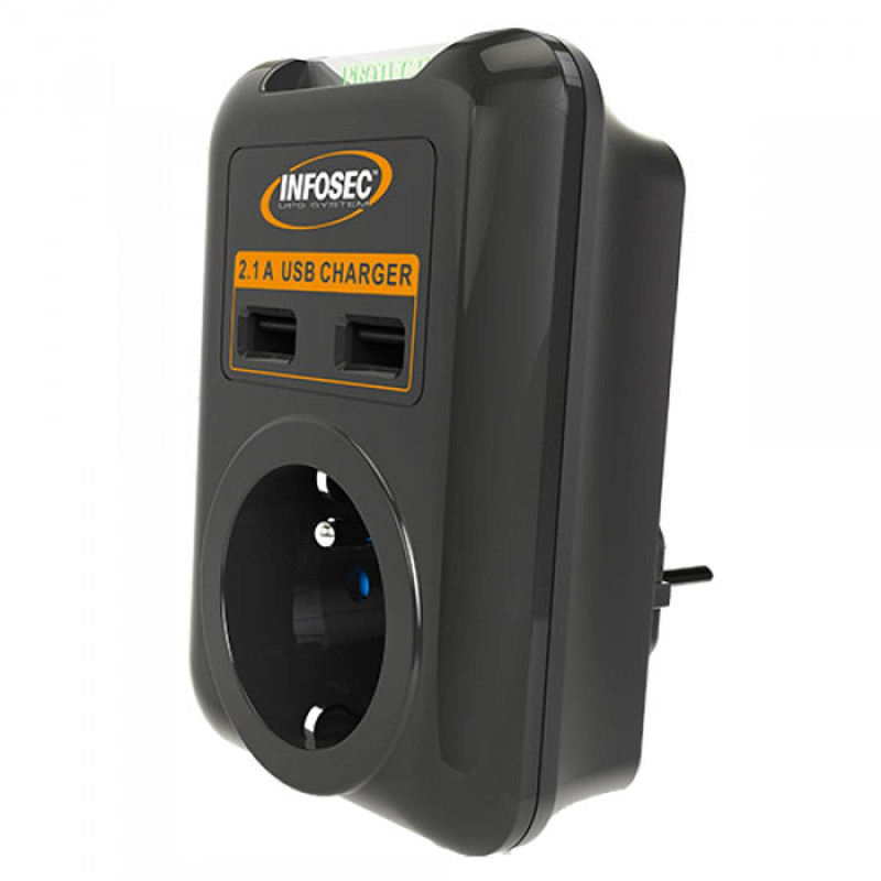 Infosec S1 USB NEO - 1 Prise FR + 2 ports USB