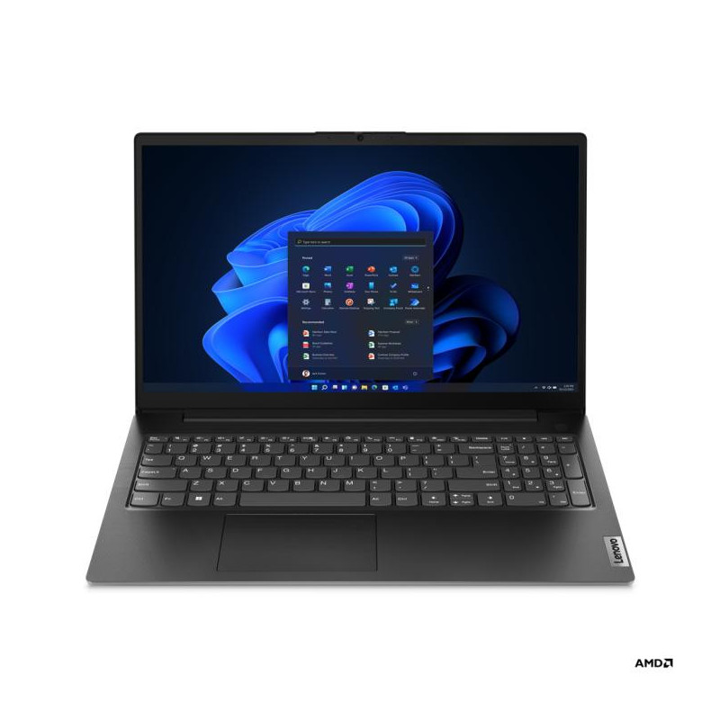 Lenovo V V15 AMD Ryzen™ 5 7520U Ordinateur portable 39,6 cm (15.6") Full HD 8 Go LPDDR5-SDRAM 256 Go SSD Wi-Fi 5 (802.11ac) Windows 11 Home Noir