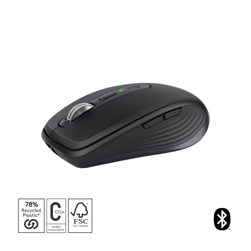 Logitech MX Anywhere 3S souris Bureau Droitier RF sans fil + Bluetooth Laser 8000 DPI