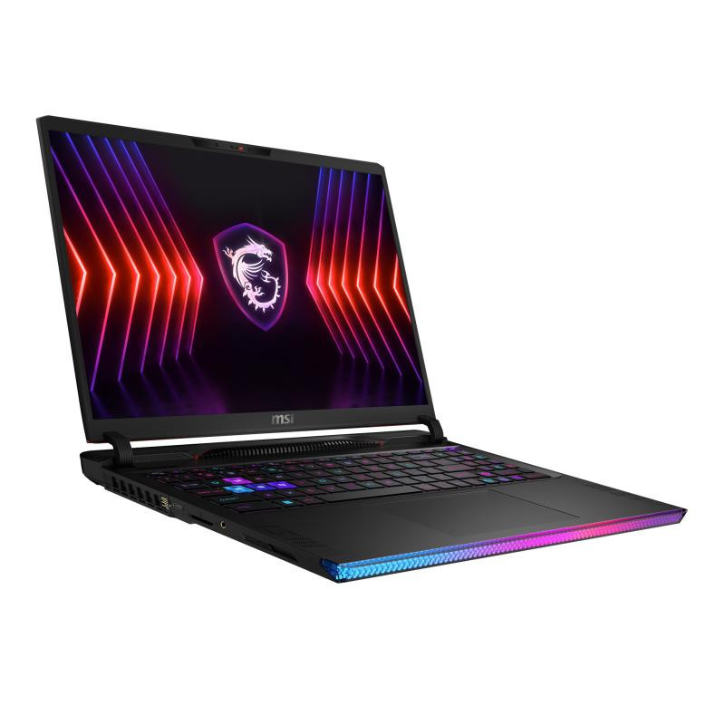 MSI Gaming Raider GE68 HX 14VIG-296FR Intel® Core™ i9 i9-14900HX Ordinateur portable 40,6 cm (16") Quad HD+ 32 Go DDR5-SDRAM 2 To SSD NVIDIA GeForce RTX 4090 Wi-Fi 7 (802.11be) Windows 11 Pro Noir