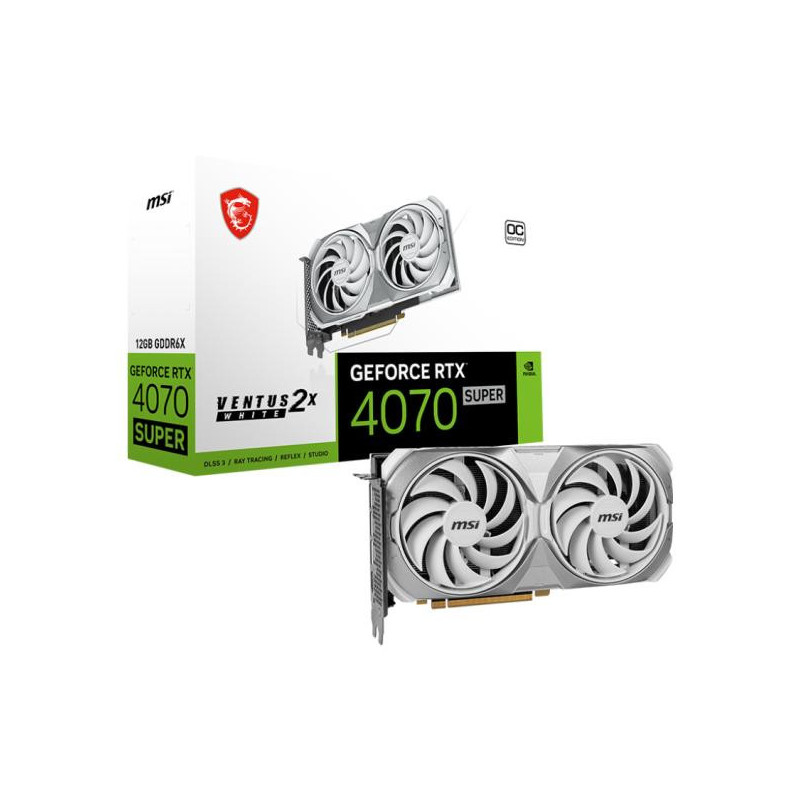 MSI GeForce RTX 4070 Super 12G Ventus 2X White OC Nvidia 12 Go GDDR6X
