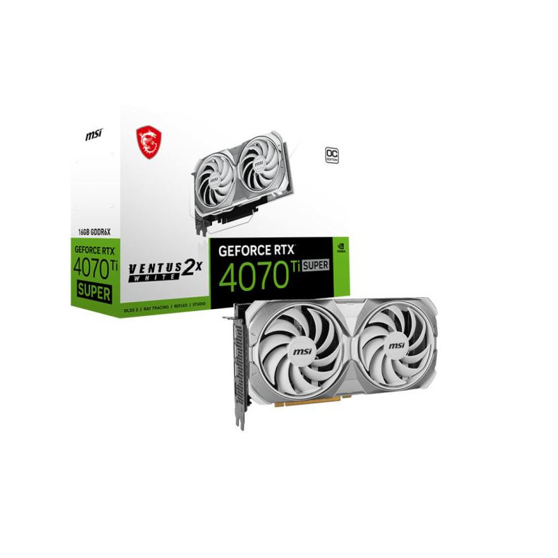 MSI GeForce RTX 4070 Ti Super 16G Ventus 2X White OC Nvidia 16 Go GDDR6X