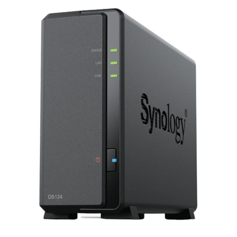 Synology DiskStation DS124 serveur de stockage NAS Bureau Realtek RTD1619B 1 Go DDR4 DiskStation Manager Noir