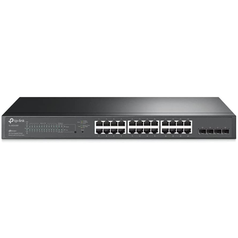 TP-Link Omada TL-SG2428P Géré L2/L2+ Gigabit Ethernet (10/100/1000) Connexion Ethernet, supportant l'alimentation via ce port (PoE) 1U Noir