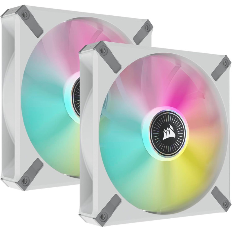 Corsair ML140 RGB Elite Blanc 140mm Magnetic Levitation Dual Pack