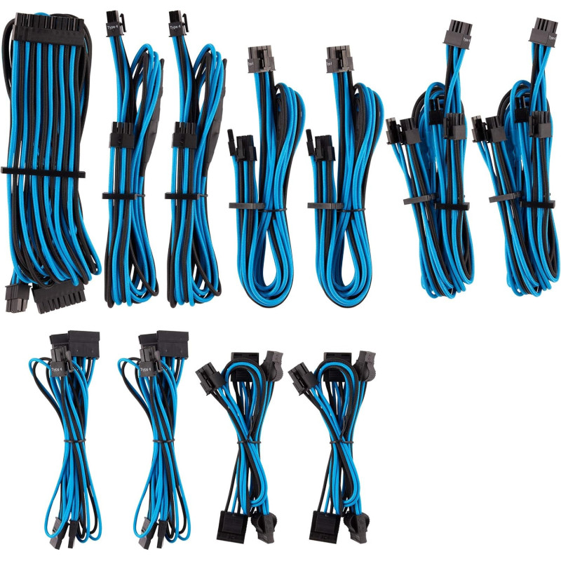 Corsair Premium PSU Kit alimentation individuel 4G4 Bleu/Noir