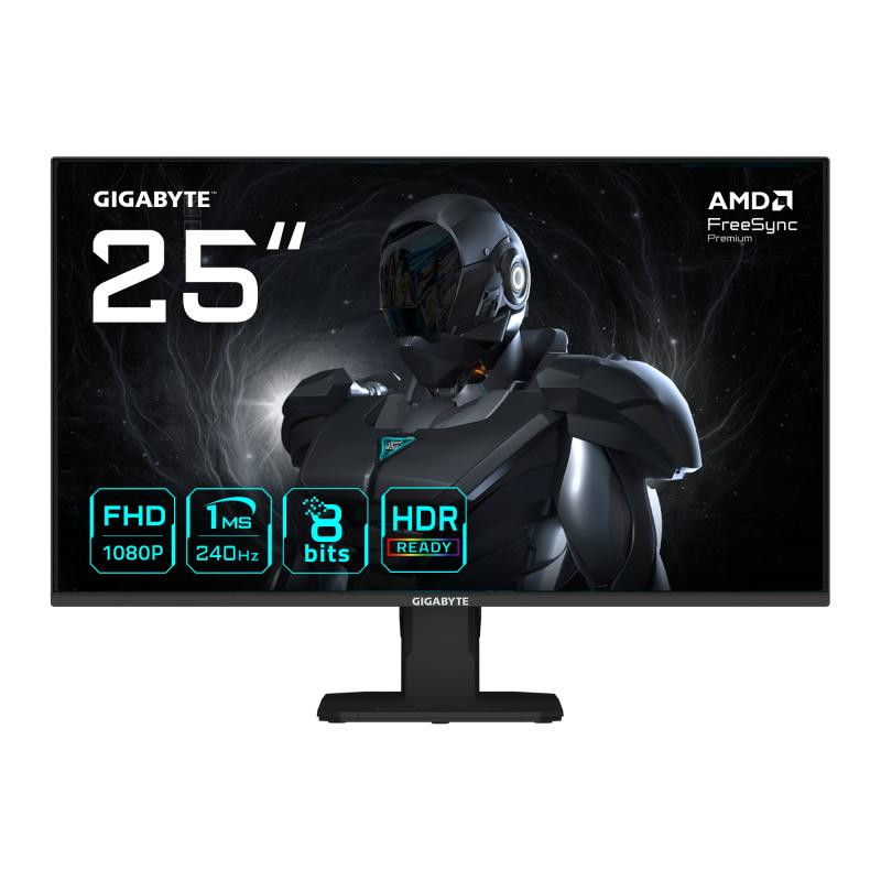 Gigabyte GS25F2A Moniteur Gaming 25" FHD - 1920 x 1080, 240Hz, 1ms, 300 cd/m², Display HDR 10, HDMI 2.0, DisplayPort 1.4