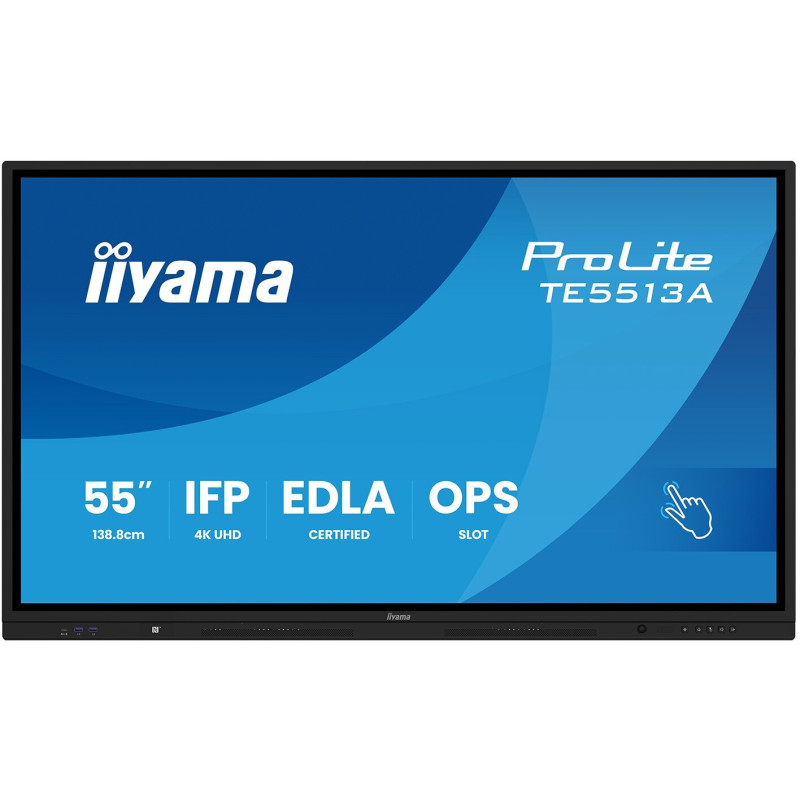 iiyama TE5513A-B3AG Écran d'affichage dynamique Écran plat interactif 138,7 cm (54.6") LCD Wifi 500 cd/m² 4K Ultra HD Noir Écran tactile Intégré dans le processeur Android 24/7