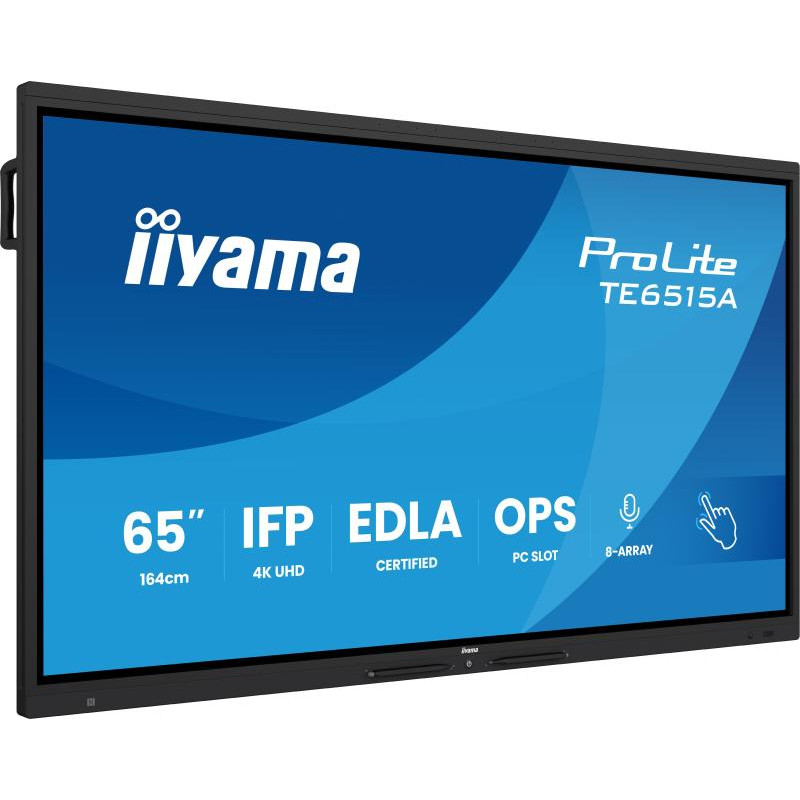 iiyama TE6515A-B2AG Écran d'affichage dynamique En forme de kiosk 163,8 cm (64.5") Wifi 550 cd/m² 4K Ultra HD Noir Écran tactile Intégré dans le processeur Android 24/7