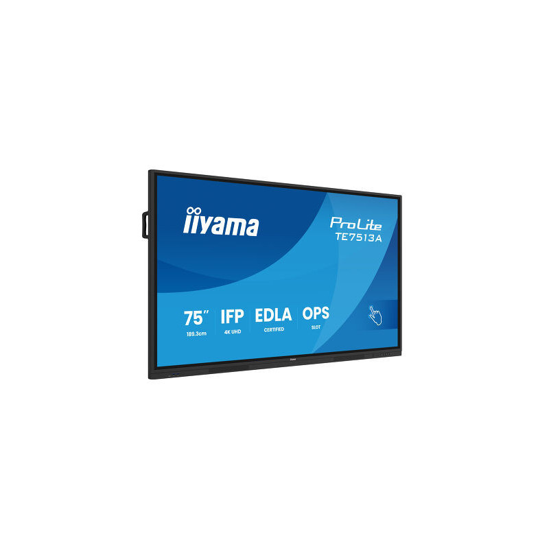 iiyama TE7513A-B3AG Écran d'affichage dynamique Écran plat interactif 190,5 cm (75") LCD Wifi 500 cd/m² 4K Ultra HD Noir Écran tactile Intégré dans le processeur Android 24/7