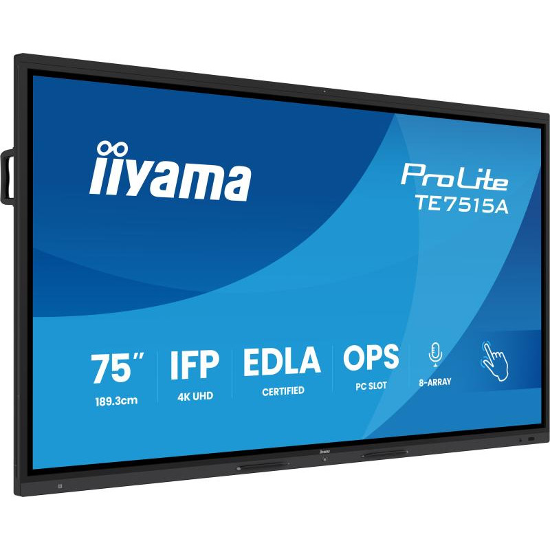 iiyama TE7515A-B2AG Écran d'affichage dynamique En forme de kiosk 190,5 cm (75") Wifi 550 cd/m² 4K Ultra HD Noir Écran tactile Intégré dans le processeur Android 24/7