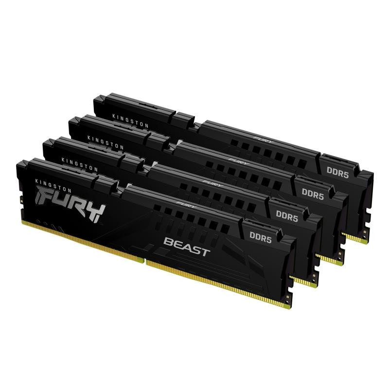 Kingston Fury Beast 128 Go 5200 MT/s DDR5 CL40 DIMM (Kits de 4) Black XMP