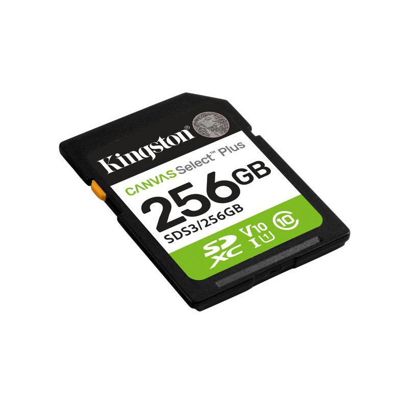 Kingston 256 Go Sdxc Canvas Select Plus Gen3 150 Mo/s C10 UHS-I U1 V10