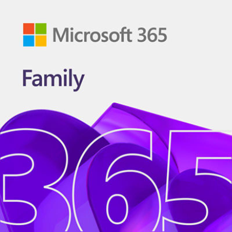 Microsoft 365 Family 32/64Bits 1 à 6 Utilisateurs 1an - Téléchargement