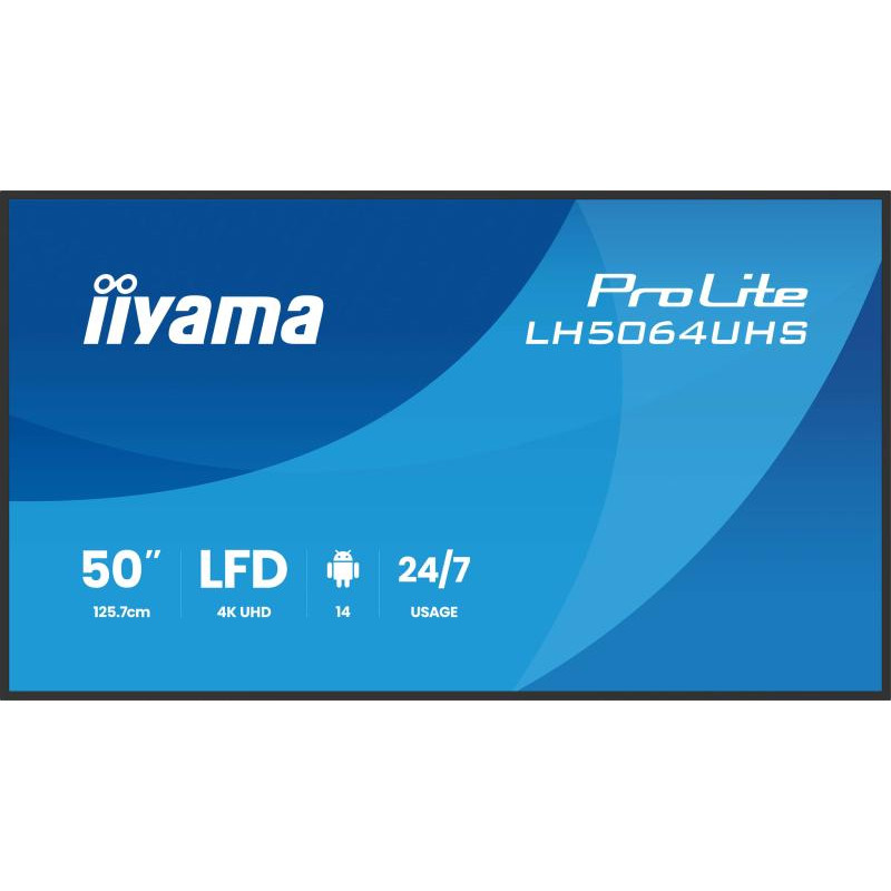 iiyama LH5564UHS-B1AG Écran d'affichage dynamique Écran plat de signalisation numérique 139,7 cm (55") Wifi 500 cd/m² 4K Ultra HD Noir Intégré dans le processeur Android 24/7