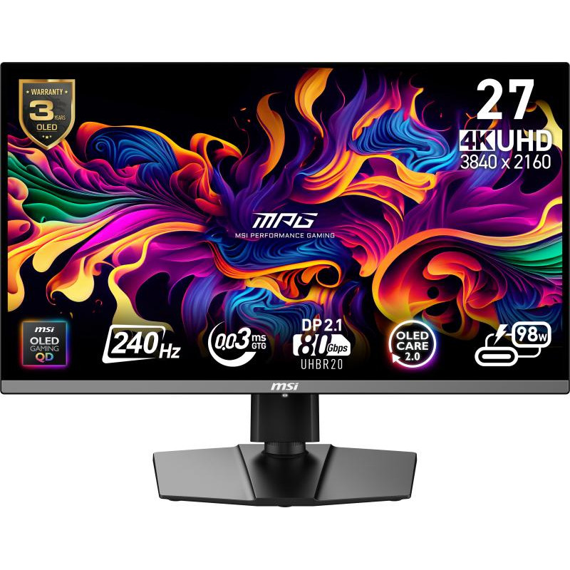 MSI MPG 272URX QD-OLED · 26,5″, 4K UHD