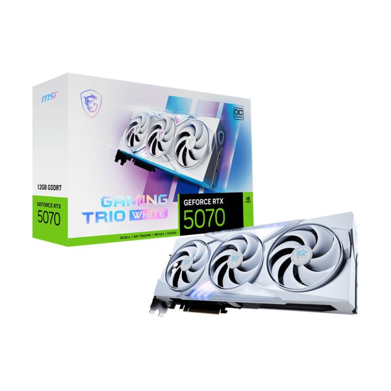 MSI Gaming GeForce RTX 5070 12G Trio OC White Nvidia 12 Go GDDR7