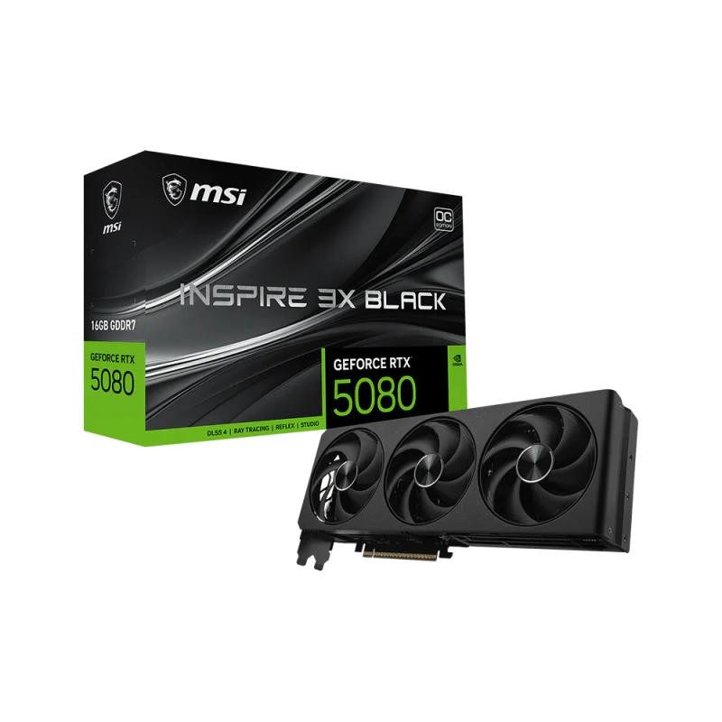 MSI GeForce RTX 5080 16G Inspire 3X OC Black Nvidia 16 Go GDDR7
