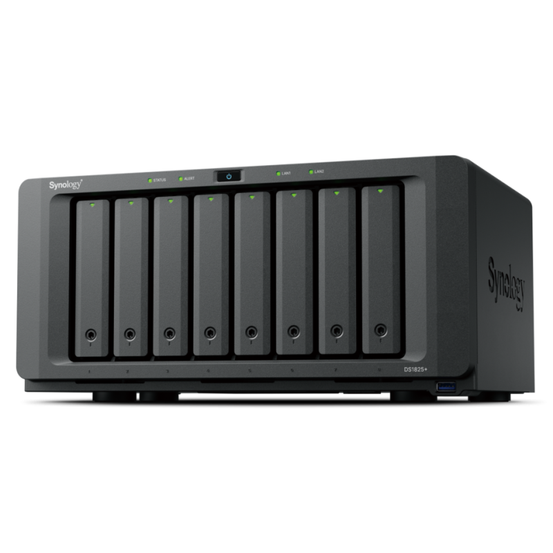 Synology DiskStation DS1825+ serveur de stockage NAS Ryzen Embedded V1500B 8 Go DDR4 0 To Noir