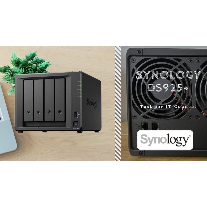 Synology DiskStation DS925+ serveur de stockage NAS Ryzen Embedded V1500B 4 Go DDR4 0 To Noir