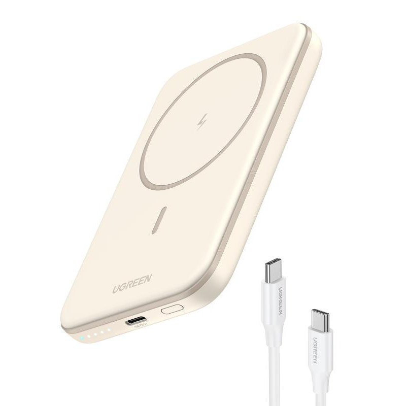 Ugreen Batterie Ext Sans Fil Qi 7,5W 5000mAh Crème